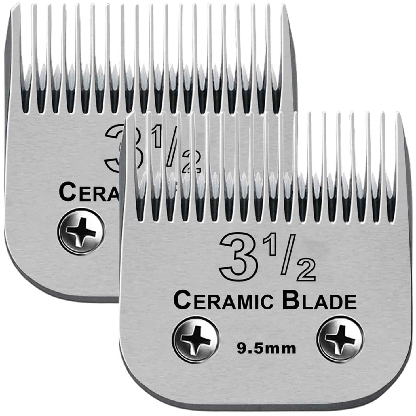 3-1/2# Professional Detachable Replacement Ceramic Blades. Compatible with Oster Classic 76/Power Pro/Power-Teq/Star-Teq Clipper. Compatible with Ainds Clippers. Size: 3/8" Cut Length.