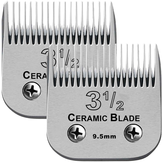 3-1/2# Professional Detachable Replacement Ceramic Blades. Compatible with Oster Classic 76/Power Pro/Power-Teq/Star-Teq Clipper. Compatible with Ainds Clippers. Size: 3/8" Cut Length.