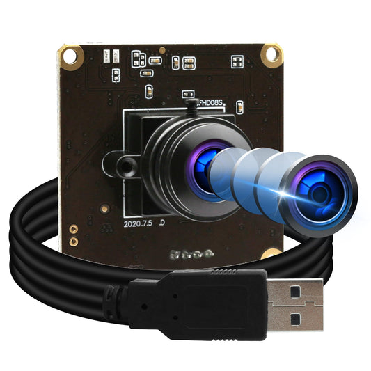 ALPCAM USB Camera Module High Speed 60fps 120fps 260fps Webcam with 180degree Fisheye Lens Full HD 1080P Computer Webcam Wide Angle Lightburn Camera for Windows/Linux/Raspberry Pi/Mac
