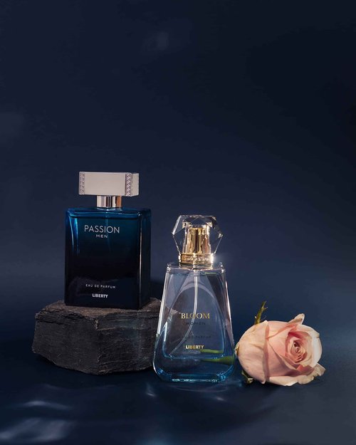 Liberty Luxury Perfume Gift Set - Passion for Men, Bloom for Women (100ml/3.4Oz each), Eau De Parfum (EDP) Spray, Designed in France, Long Lasting Smell