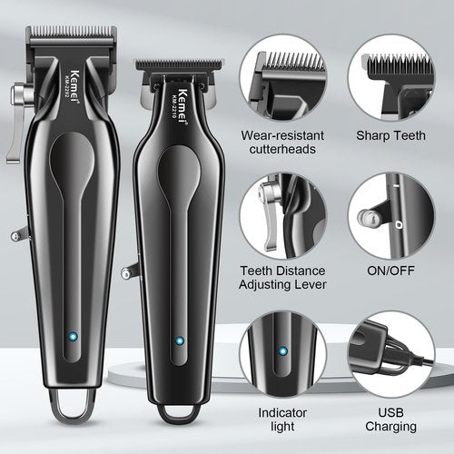 KEMEI Professional Hair Clippers Set for Men, Clippers for Hair Cutting, Cordless Rechargeable Hair Clippers Kit, Haircut Clippers, Hair Cutting Tools, LED Display, Gifts for Men