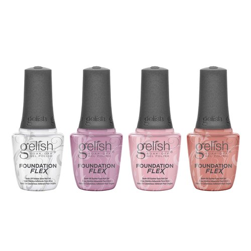 Gelish Foundation Flex Bundle - Flexible Base Coat for Nails, Ridge Filling, & Perfect Protection, Soak-Off Rubber Base Gel Nail Kit for Long-Lasting Nail Strength and Flexibility