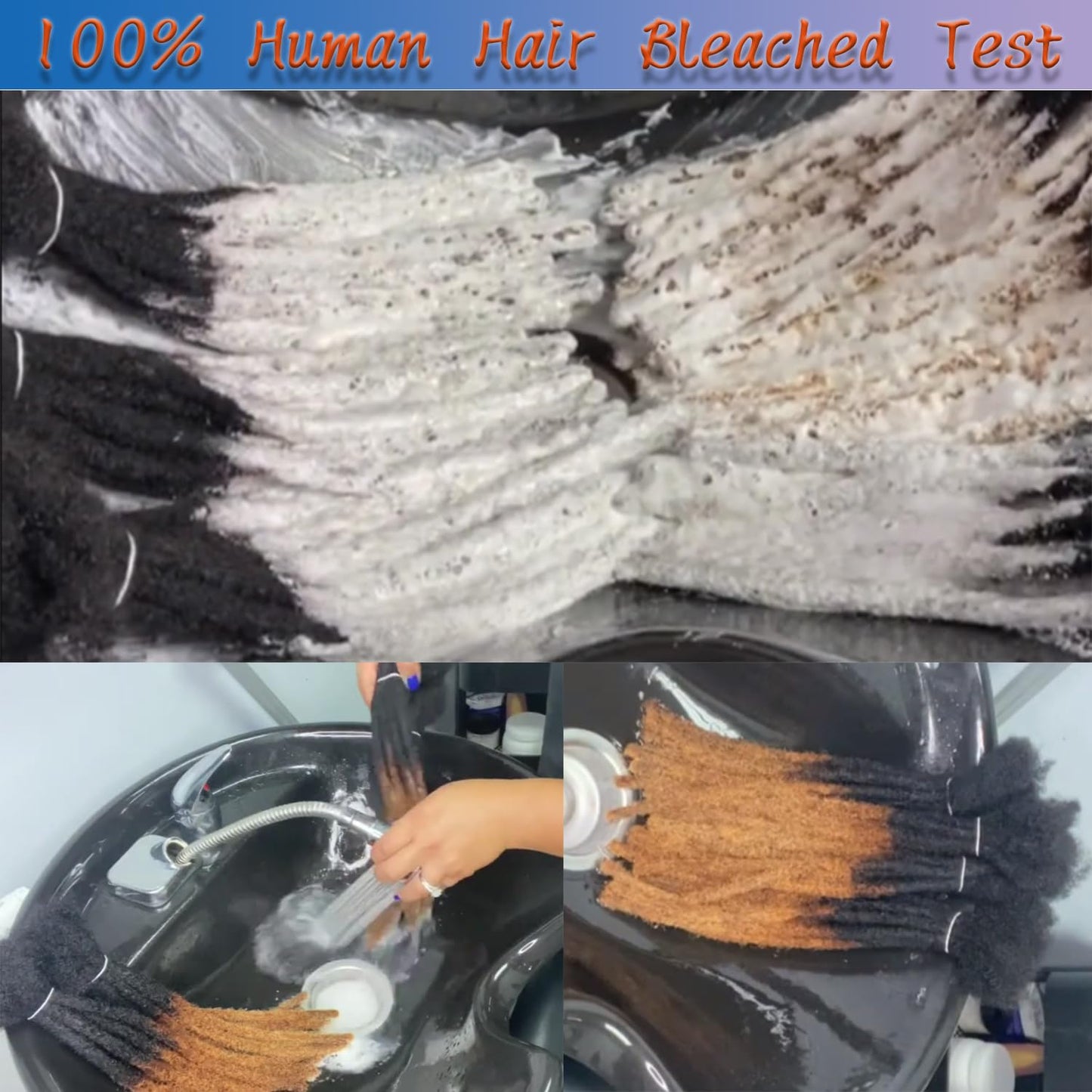 0.4cm 6 Inch Human Hair Dreadlock Extensions 50 Strands Loc Extensions Real Human Hair Natural Black for Women Men Kids Full Handmade Permanent Human Hair Locs Can Be Dyed and Bleached