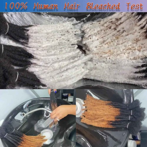 FEHOKA 0.6cm Human Hair Locs Extensions 8 Inch 60 Str Loc Extension Black 100% FUll Handmade Human Hair Dreadlock Extension for Woman/Man/Kids Human Hair Locks Can be Curly and Dyed