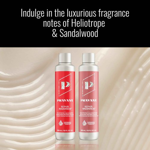 PRAVANA Repair Radiance Shampoo and Conditioner Set | Restores & Nourishes | For Damaged, Color-Treated Hair | Reduces Breakage & Split Ends | Chromasilk Enhances Shine & Protection | Vegan | 33 Fl Oz