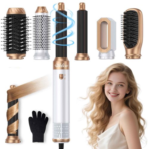 Ukliss 6 in 1 Hair Dryer Brush & Air Styler – Ionic Blow Dryer with AutoWrap Straightener & Volumizing Brush for Fine/Thick Hair Fast Drying Frizz-Free Salon & Travel Use (ALCI Plug)