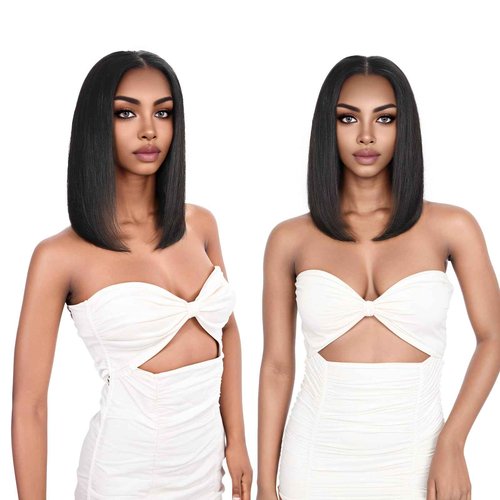 KULYMUWIG Bob Wigs Human Hair 13x4 HD Transparent Lace Front Wigs for Black Women Glueless Straight Bob Wigs 180% Density Frontal Human Hair Bob Pre Plucked Pre Cut Natural Hairline 16 Inch