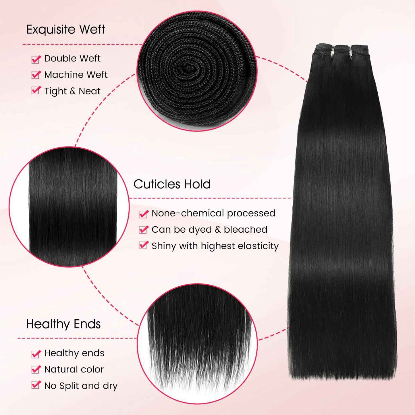 Human Hair Bundles with Frontal Closure (18 20 22 24+16,Free Part), 4 Bundles Human Hair with 13x4 HD Lace Frontal,100% 16A Virgin Brazilian Straight Human Hair Bundle Extensions Double Weft