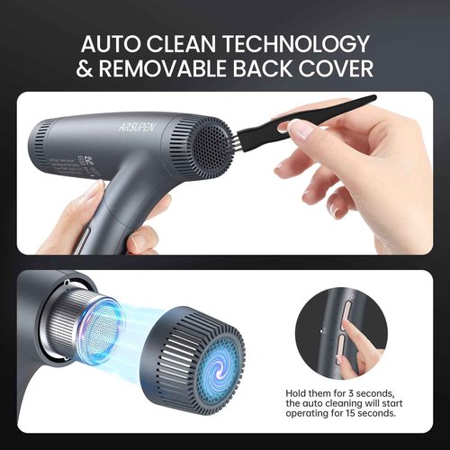 Professional High Speed Ionic Hair Dryer with Powerful Brushless Motor, Low Noise, Constant Temperature, Lightweight, Auto-Clean, Foldable