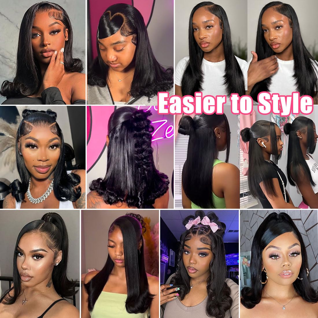 16 Inch Straight Human Hair Wigs 13×4 Straight Lace Front Wigs 220 Density Double Drawn Blunt Cut Long Bob Wig for Black Women Pre Plucked Bleached Knot Brazilian Hair HD Transparent Lace Frontal Wig