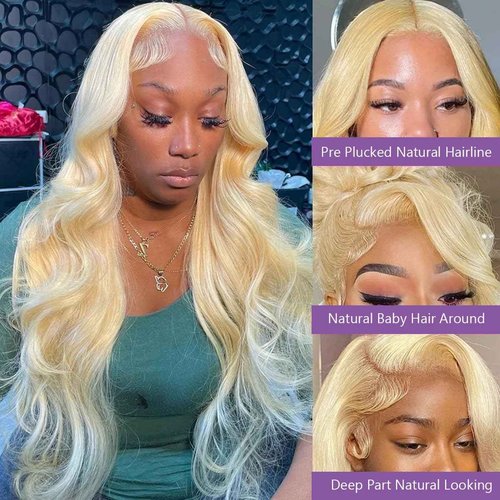 Fayniss 30 Inch 613 Blonde Wig Human Hair 180% Density 13x6 Body Wave Lace Front Wigs Human Hair Glueless Wigs Pre Plucked With Baby Hair (30 inch, 613 Blonde Wig)