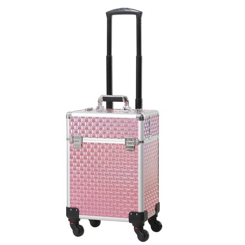 CHANNCASE Rolling Makeup Cart with Wheels for Cosmetics Storage (Pink)