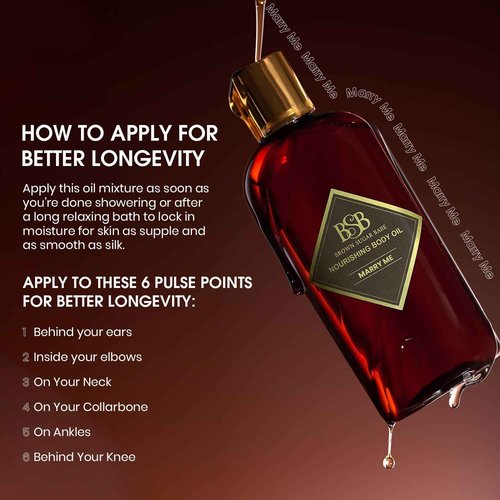 Brown Sugar Babe Marry Me Body Oil, Black Currant and Freesia Essential Oils, Nourishing Scented Oil for Women, Skin Care, Paraben Free, Body Oil Perfume, Made in USA