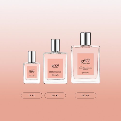 philosophy amazing grace ballet rose eau de toilette - dreamy & floral women's perfume - with notes of rose, lychee & musk - long lasting fragrance - 2 fl oz.