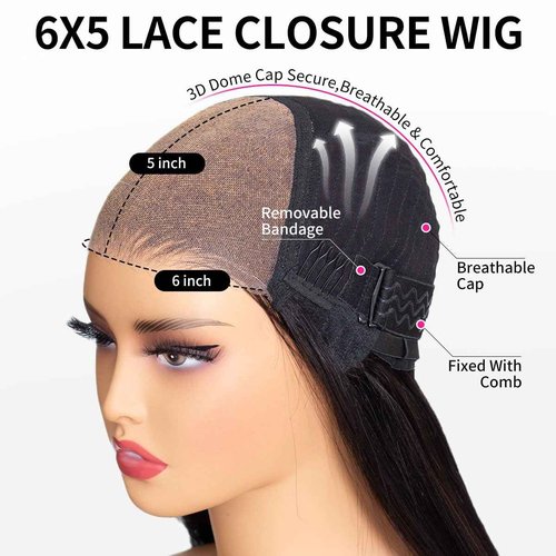 RECOOL Short Bob Wig Human Hair Glueless Short Body Wave Human Hair Wig For Black Women 5x6 HD Glueless Lace Front Wigs Pre Plucked with Baby Hair Bleached Knots Natural Black Wigs 12inch