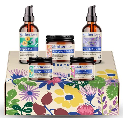 Motherlove Baby Body Care Gift Box—Clean Body Care for Newborns, Infants, & Toddlers—Baby Shower Gift & Nursery Essential
