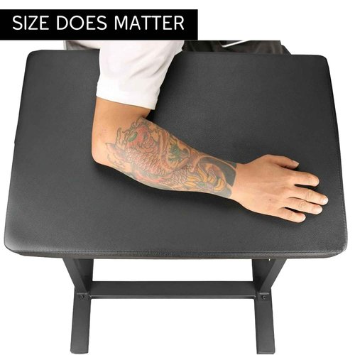 SOFITA Tattoo Arm Rest Stand + [100 Disposable Arm Rest Covers]. Ultimate Tattoo Equipment. Adjustable Height and Tilt. High Density Leather Pad. Tattoo Kit (XLarge+Rack)