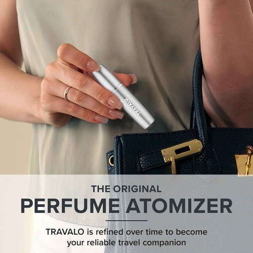Travalo LUX Perfume Atomizer Bundle - Leak-Proof and TSA Approved for Air Travel - Reusable, Easy Fill Mini Pump Sprayer - Lightweight, Brushed Polished Metal - Gold, Black, Silver - 3 Pack