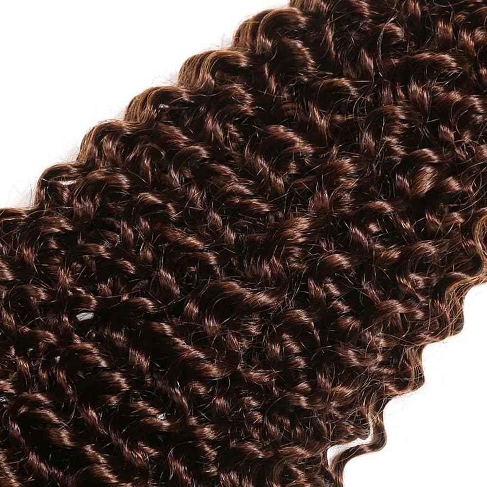 28 30 32 inch Brown Bundle #4 Kinky Curly Human Hair Bundles Chocolate Brown Hair Weave 3 Bundles inch Double Weft 300g