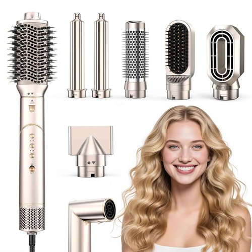 Maicifi 7 in 1 Hair Dryer Brush, Hot Air Brush Styler,110,000 RPM High-Speed Multi-Styler, Negative Ionic Blow Dryer Brush for Auto-Wrap Curling, Fast Drying, Frizz Control & Heat Protection