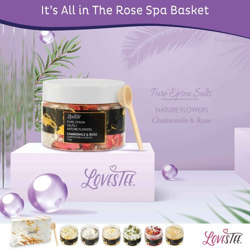 Mother's Day Epsom Salt Spa Gift Set of 6 Bath Salts - Coconut Vanilla, Jasmine Osmanthus, Eucalyptus Mint, Lavender Honey, Chamomile Rose, Grapefruit Lemon for Bath Gift Set for Women Baskets