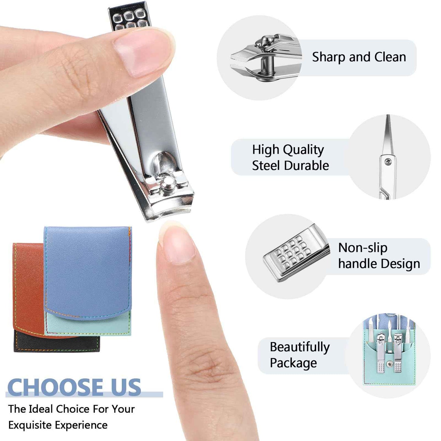 30 Set Manicure Kit Bulk Nail Clippers 7 in 1 Mini Nail Clippers Stainless Steel Professional Care Pedicure with Travel Bag Grooming Kit for Christmas Women Men Home(Vivid Color,Cute)