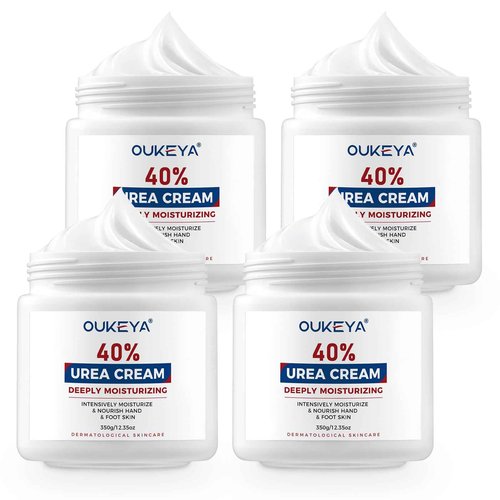 OUKEYA Urea Cream 40 Percent, Foot & Hand Cream for Dry Cracked, Urea Lotion for Feet Maximum Strength(12.35Oz X 4 Packs)
