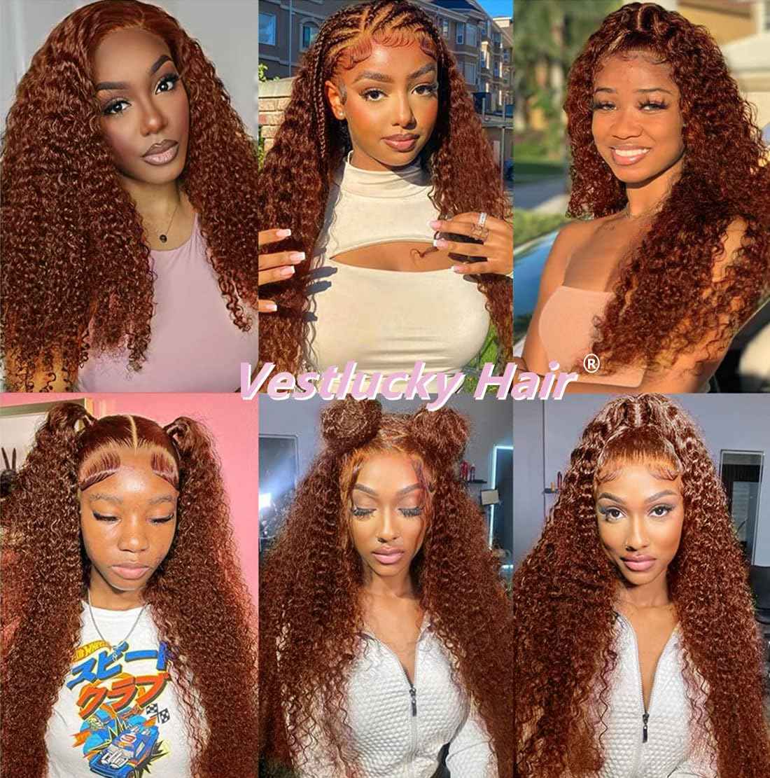 250 Density Reddish Brown Ultra-thin HD Lace Front Wigs Human Hair Upgraded Tiny Knots 20inch Copper Red 13x4 Deep Wave Transparent Lace Frontal Wig Pre Plucked Curly Wigs for Women Ginger #33 Colored