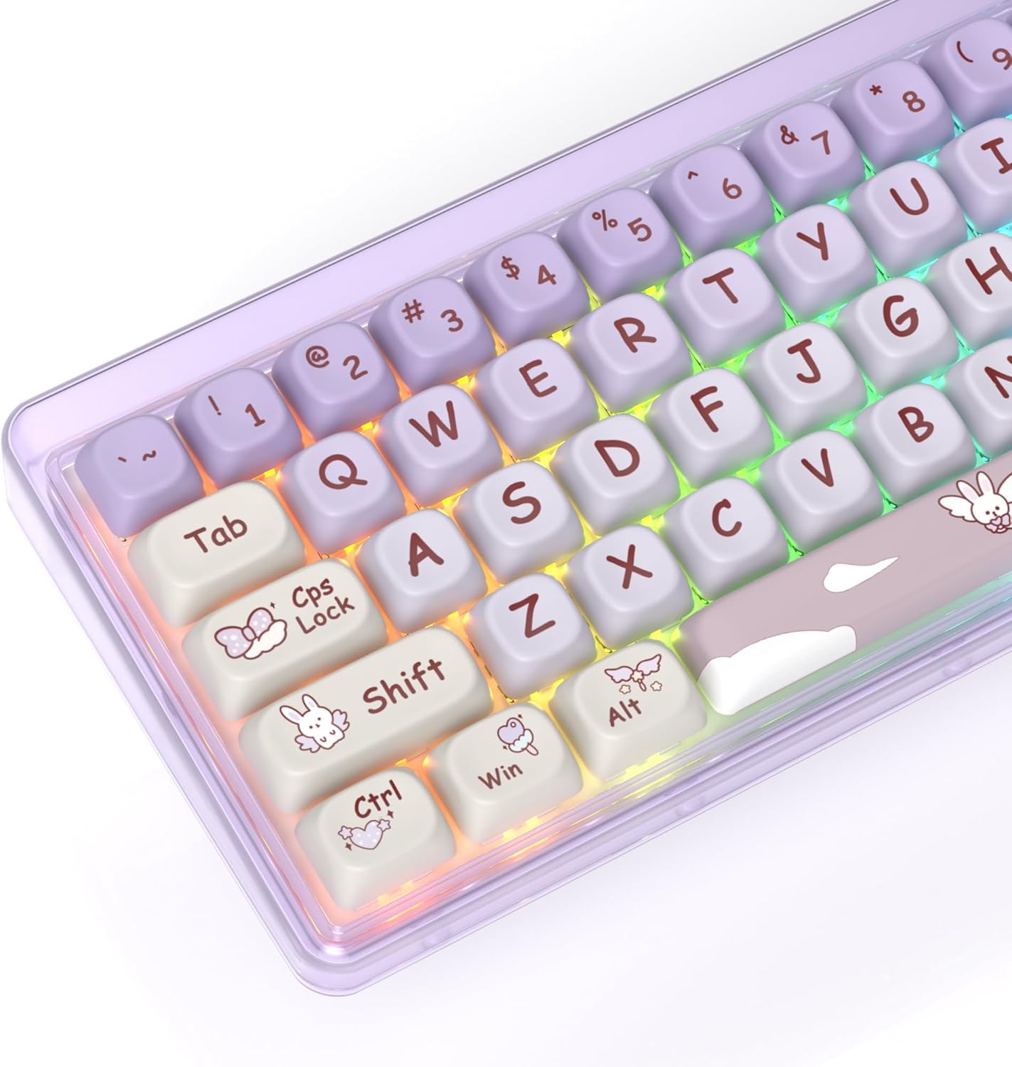 61 PBT Game keycap, 60% Backlight with Key Puller OEM Configuration American Layout, 87/104 Mechanical Keyboard (no Keyboard) (Ahris)