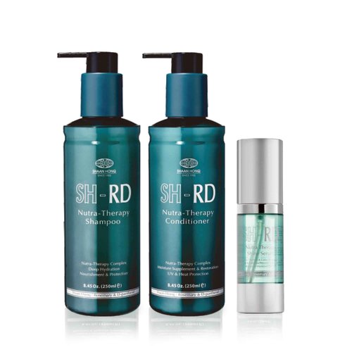 Nutra-Therapy Shampoo & Conditioner (250ml Each) + Shine Serum (80ml) - Repair & Restore Dry, Damaged Hair