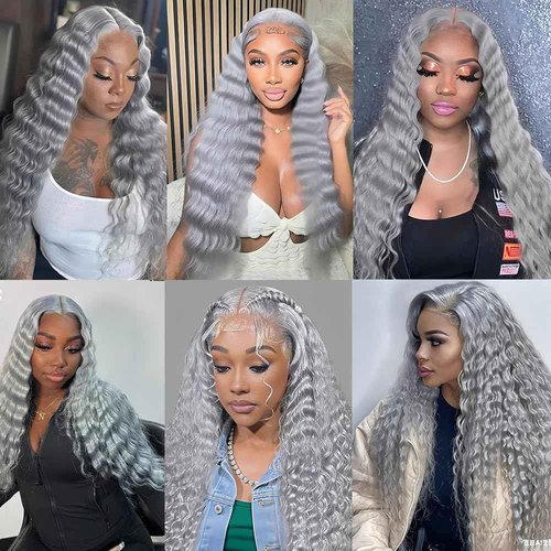 Pure Grey Bundles Grey Deep Wave Bundles 18 20 22 Inch Peruvian Virgin Remy Hair Extensions Niegmeag Silver Deep Wave Bundle Hair Weave