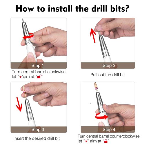 Brushless Nail Drill Handpiece Replacement for HoMove Brushless Nails Drill TP351, Compatible with AZGOGO Brushless Nail Efile TP322(ONLY Handpiece)