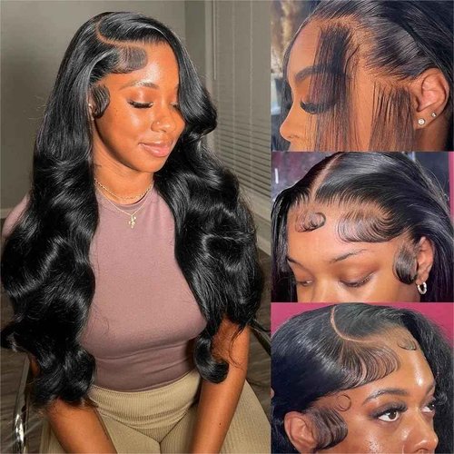 PIOGH Body Wave Lace Front Wigs Human Hair 180% Density Body Wave 13x6 HD Lace Frontal Wigs Brazilian Virgin Human Hair Wigs for Women Glueless Pre Plucked with Baby Hair 20 Inch