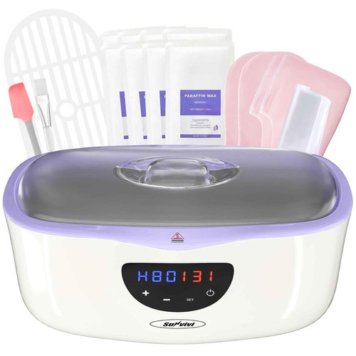 Sunvivi Paraffin Wax Machine for Hand and Feet 4000ml Large Capacity Paraffin Bath Machine for Hands Purple Paraffin Warmer with 8Pack Refills