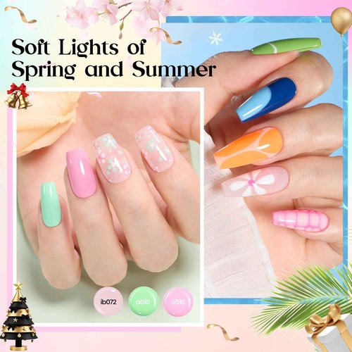 Beetles Gel Nail Polish Set - Seasons Variations 48 Colors Gel Polish Kit Brown Nude Pink Red Blue White with Base Top Coat Home DIY UV LED Soak Off Nail Art Salon Manicure Starter Kit Gift for Women