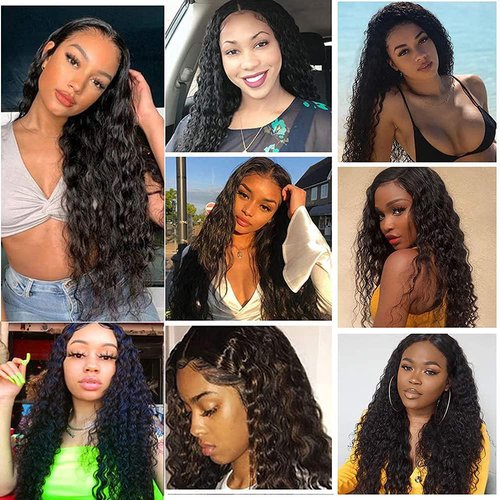 Kinky Curly Human Hair Bundles 20 22 24 Inch Curly Wave Bundles Human Hair Unprocessed Native Virgin Hair 100/PC 3 Extensions Natural Black Color 1B Wet and Wavy Human Hair Extensions for Women