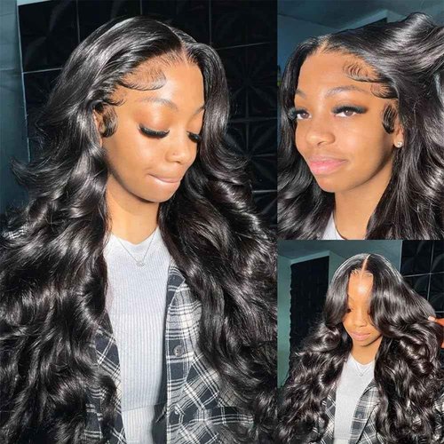 Ablyea 13x6 Body Wave Lace Front Wigs Human Hair Pre Plucked 13x6 HD Transparent Frontal Wigs Human Hair 200 Density Body Wave Glueless Human Hair Wig for Women 28 Inch