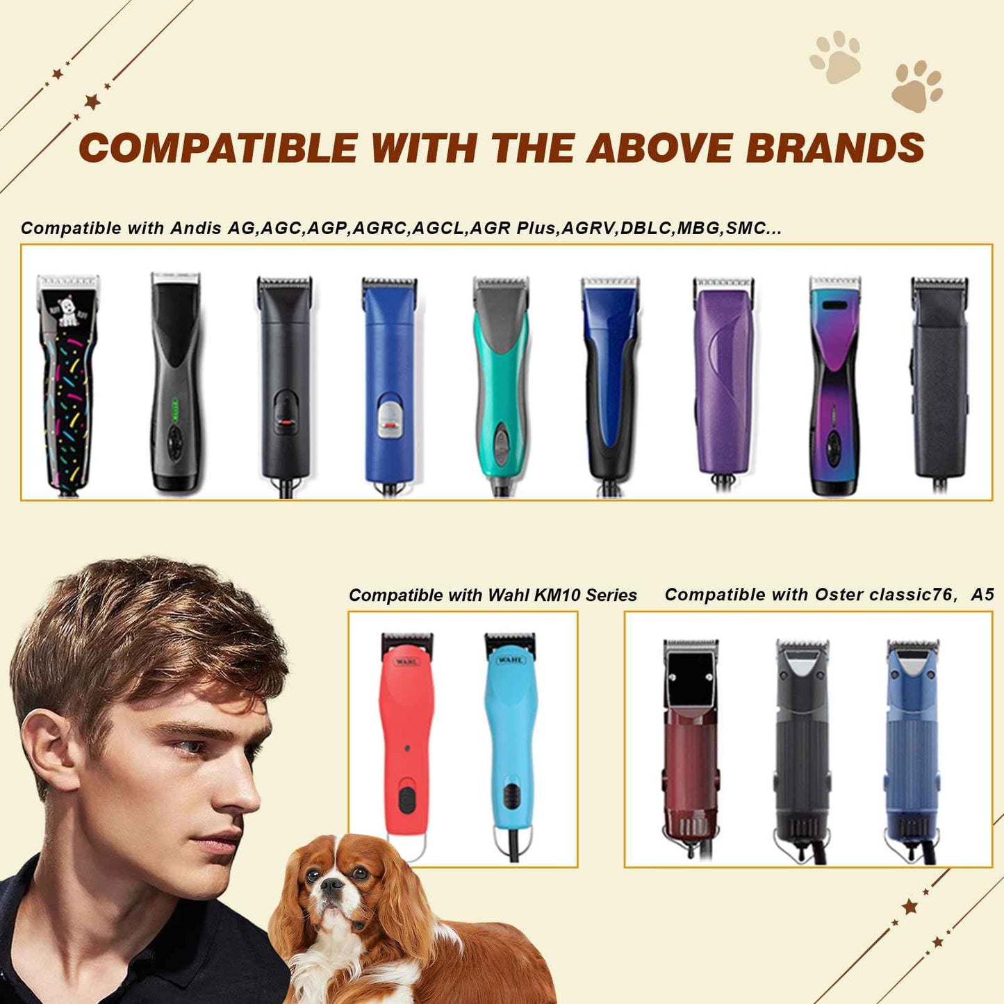 3-1/2# Professional Detachable Replacement Ceramic Blades. Compatible with Oster Classic 76/Power Pro/Power-Teq/Star-Teq Clipper. Compatible with Ainds Clippers. Size: 3/8" Cut Length.