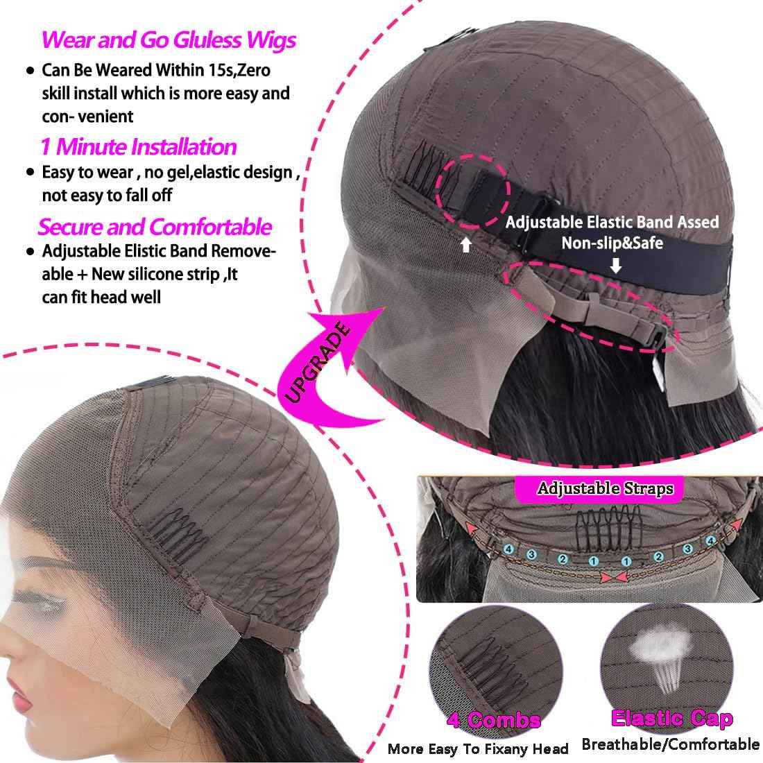 Holiden 200% Density 20 Inch Short Bob Wig Human Hair 13x4 HD Lace Front Wigs Straight Bob Lace Front Wigs Glueless (13x6 Body Wave Natural Black, 20 Inch)