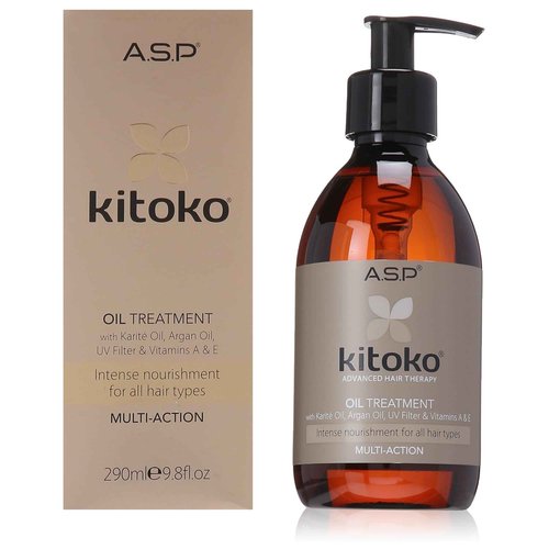 ASP Kitoko Haircare Advanced Hair Theraphy, All Hair Types Oil Treatment with Karité Oil Argan Oil UV Filter & Vitamin E, Intense Nourishment For All Hair Types (290ml/9.8fl.oz)