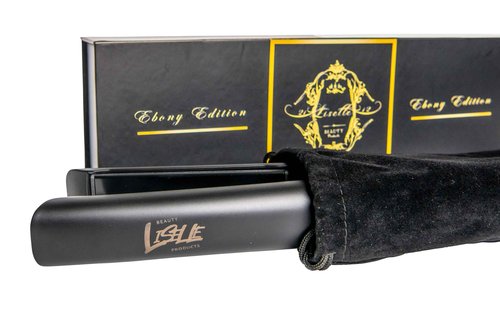 Liselle Beauty Products Ebony Edition Flat Iron Hair Straightener – 1.25-inch Wide Titanium Straightener Iron All Hair Types – Fast Heating Travel Iron for Smooth, Frizz-Free