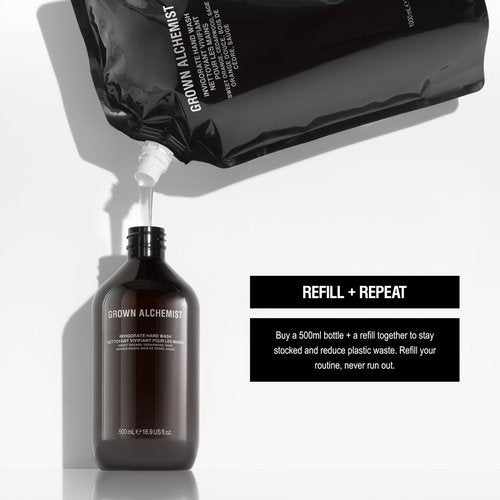 Grown Alchemist Invigorate Hand Wash Bundle: Sweet Orange, Cedarwood, Sage. Hand Soap to Soothe, (Pump 300mL + Refill 1L).