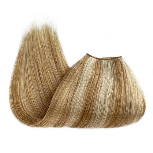 Benafee Clip in Hair Extensions Real Human One Piece 20 Inch 100 Gram Full Head Caramel Blonde to Platinum Seamless ins Straight Hair, 3.5274 Ounce