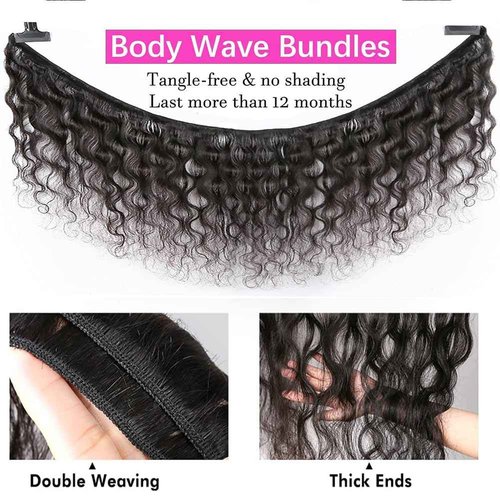 12A Human Hair Bundles 20 18 16 14 Inch Body Wave Bundle Human Hair 400g Brazilian 4 Bundles Sew in Hair 100% Unprocessed Hair Weave Deals Brazilian Quick Weave Natural Black Wavy Hair Extensions
