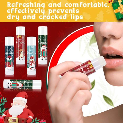 Heigble 60 Set Christmas Hand Cream Gift Set, Including Moisturizing Hand Lotion, Xmas Lip Balm, Gauze Bags, Thank You Cards Natural Fragrant Bulk Christmas Gifts for Coworkers Employees Stuffers
