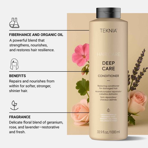 LAKMÉ Teknia Deep Care Conditioner, Repairing Conditioner for Damaged Hair, 33.8 Fl Oz