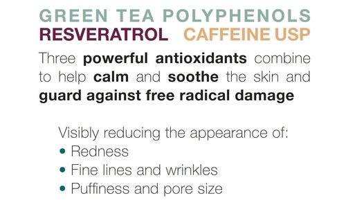 Tutta La Pelle Anti Aging face Cream TRIPLE Antioxidant Treatment Serum For Face, Resveratrol + Green Tea + Caffeine - Visibly Reduce Skin Redness & Calm Irritation -For Sensitive Rosacea Skin -1oz