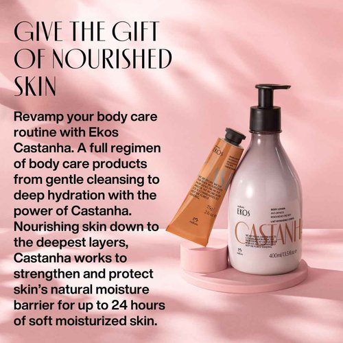 Natura - Ekos Castanha Collection Bio-Beauty Gift Set (4 Products) - Body Lotion, Hand Cream, Foot Cream, Shower Gel - Gift Box - Vegan Skin Care - Brazilian Beauty Secrets - Self Care & Body Care