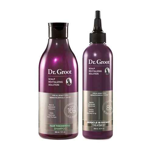 Dr. Groot Thickening Shampoo & Scalp Treatment Set for Hair Loss – Clinical Results with Biotin and Rosemary for Hair Thinning, Shedding, Scalp Repair and Treatment