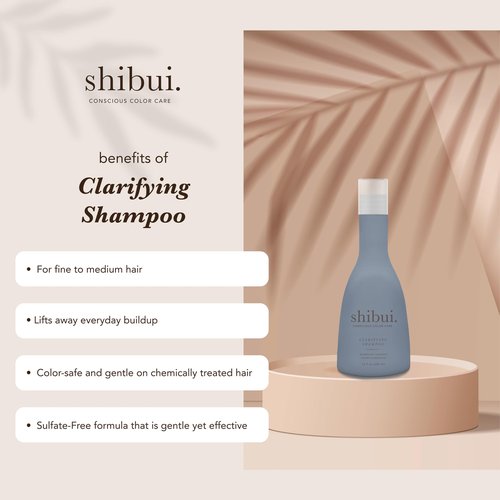 SHIBUI Clarifying Shampoo, Deeply Cleanses, Purifies & Enhances Shine, Color-Safe & Silicone-Free, 33.8 Fl Oz